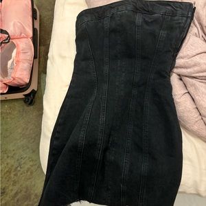 Zara black Jean dress strapless
